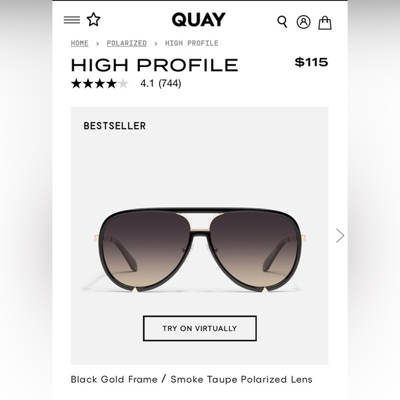Quay Australia Accessories - QUAY High Profile Sunglasses NWOT